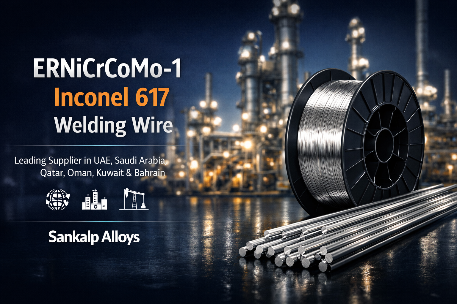 ERNiCrCoMo-1 Inconel 617 Welding Wire in UAE, Saudi Arabia, Qatar, Oman, Kuwait, Bahrain