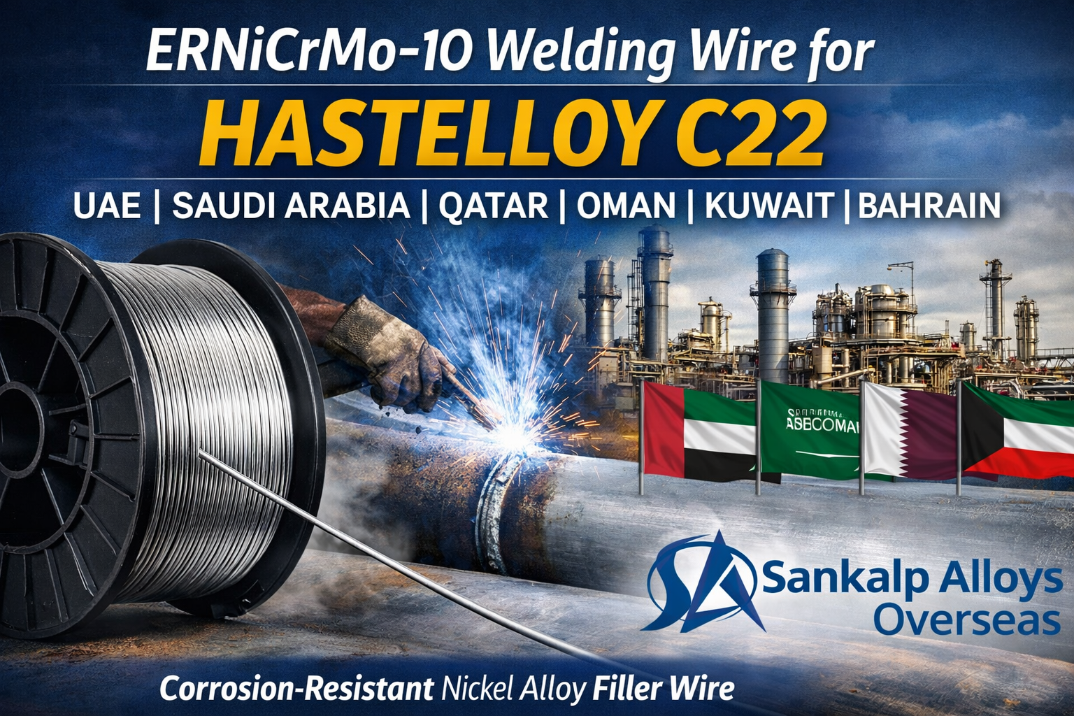 ERNiCrMo-10 Hastelloy C22 Welding Wire in UAE, Saudi Arabia, Qatar, Oman, Kuwait, Bahrain