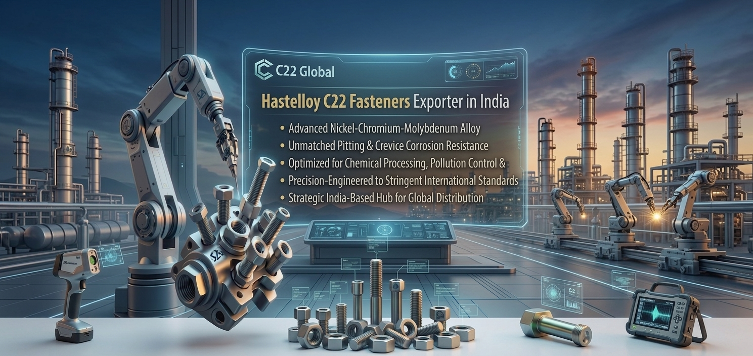 Hastelloy C22 Fasteners Exporter in India