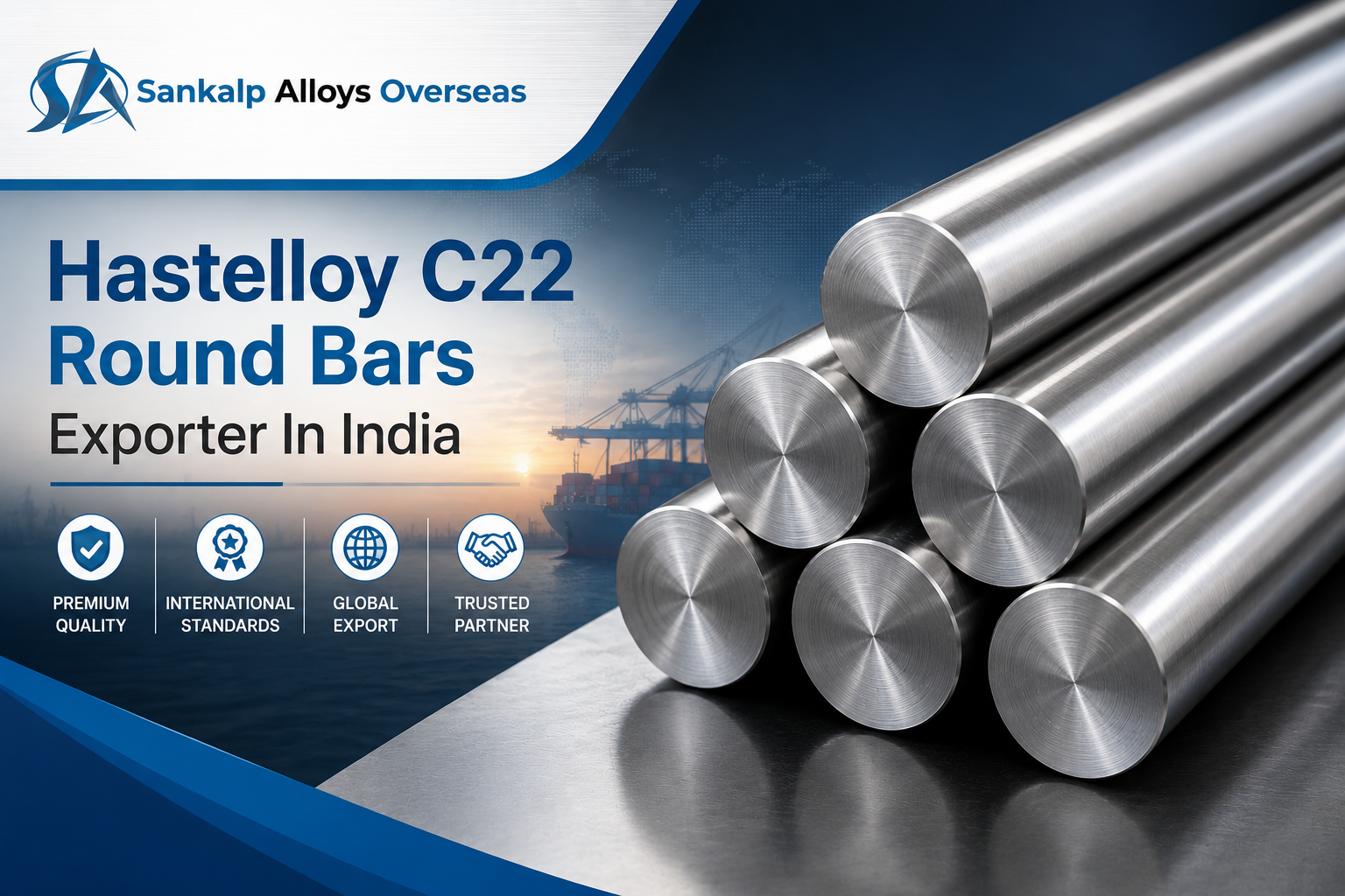 Hastelloy C22 Round Bars Exporter in India | Sankalp Alloys