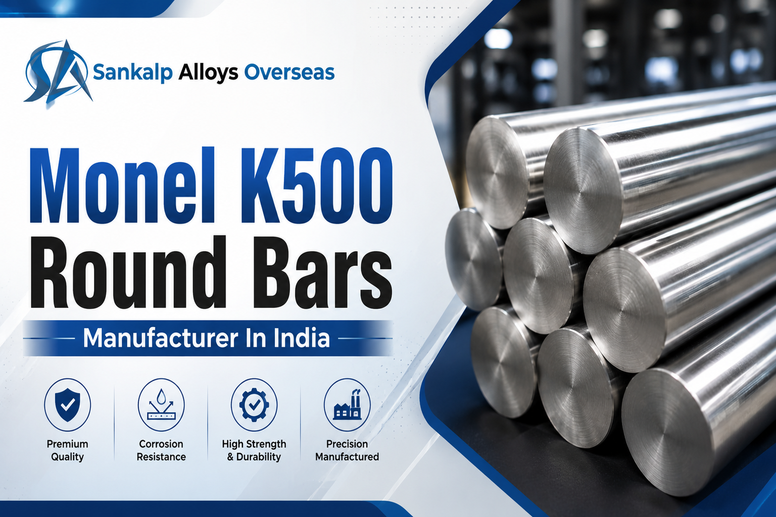 Monel K500 Round Bars Manufacturer In India | Sankalp Alloys